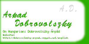 arpad dobrovolszky business card