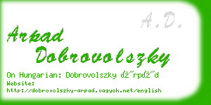 arpad dobrovolszky business card